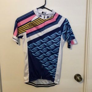 Pretty blue pink jersey for cyclist, size small